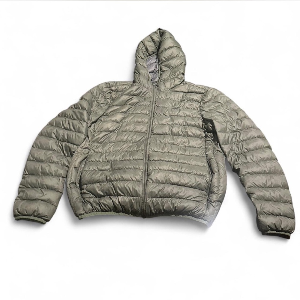 United Colors Of Benetton Olive and Charcoal Puffer Jacket